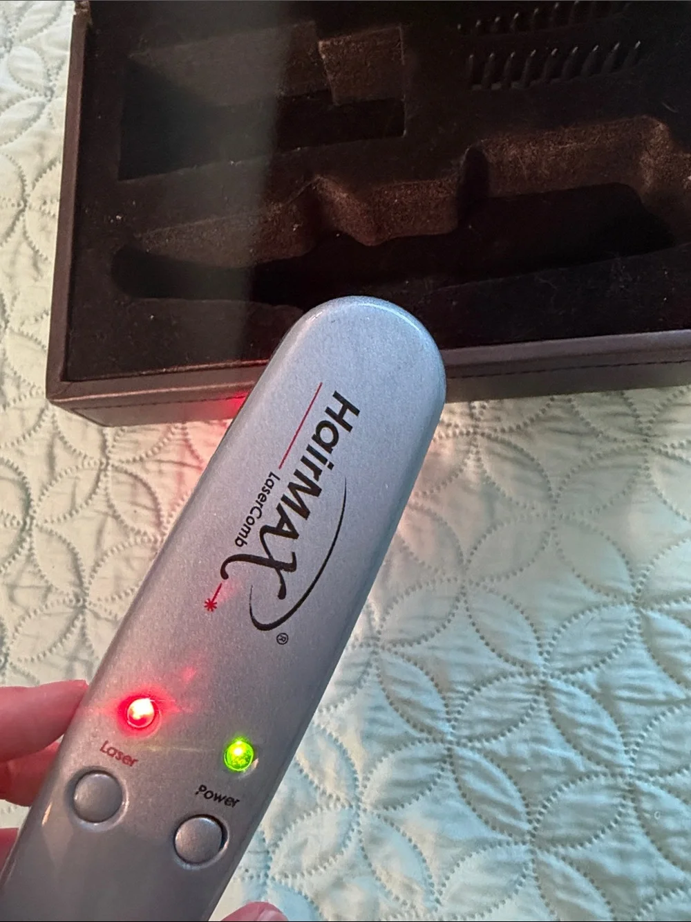 HairMax LaserComb Hair Growth Device in Silver